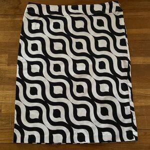 𝅺sunny Leigh black/White Geometric Pattern Pencil Skirt Sz 14